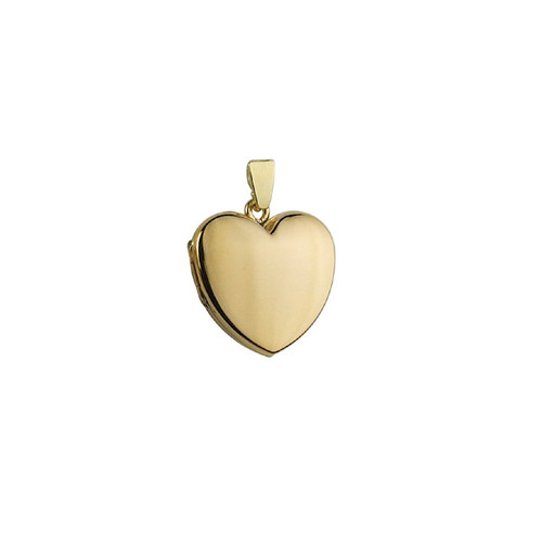 9ct Yellow Gold 19mm Heart shaped Locket & Chain