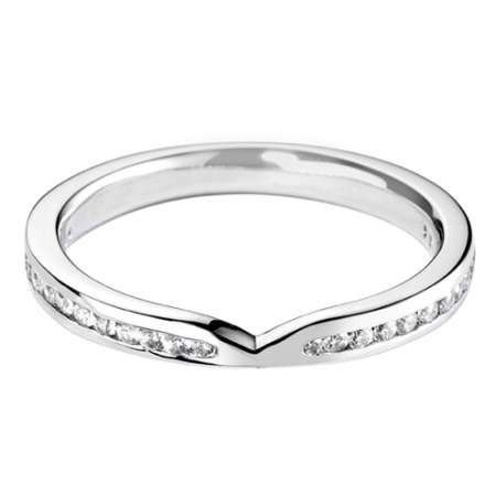 3mm Diamond set 'V' shaped Wedding Ring