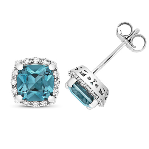 White gold store topaz earrings