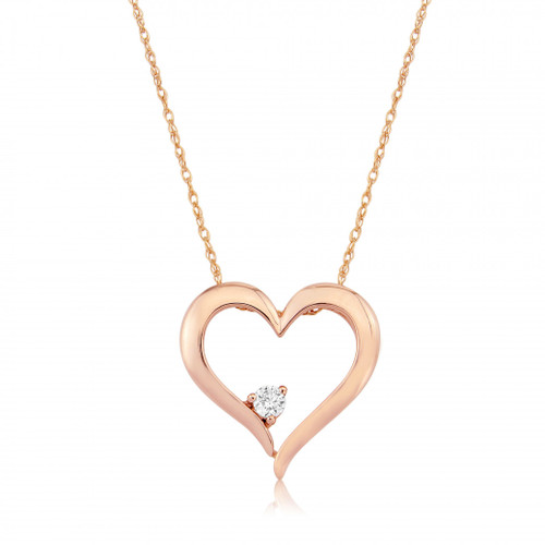 Solid 9ct Yellow Gold Heart Pendant with Sterling Silver Chain, Gold Heart  Necklace, Heart Necklace, Necklace for Daughters, Gift for Her