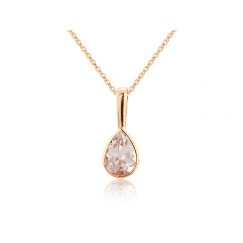 Ladies 9ct Rose Gold Round Morganite & Diamond Pendant & Chain – Dennis  Collins Jewellers