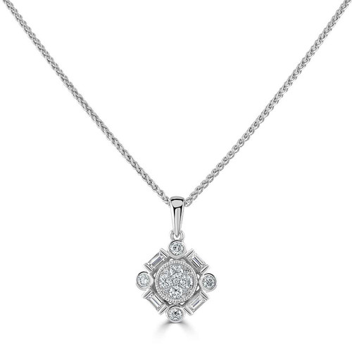 Mini Daisy Double Pendant in 18ct White Gold with Yellow Sapphire and –  Asprey London