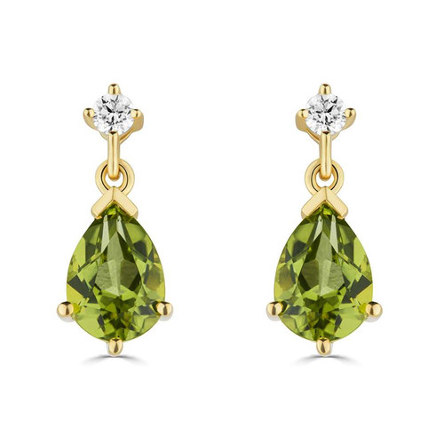 August Birthstone Earrings Peridot Earrings 925 Solid Silver Earrings