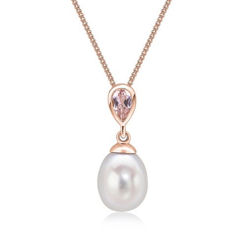 14K White Gold Eleuthera Morganite Necklace - KTCollection