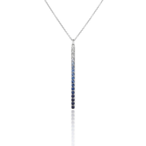 Sapphire & Diamond Pendant in 9ct White Gold main image 1