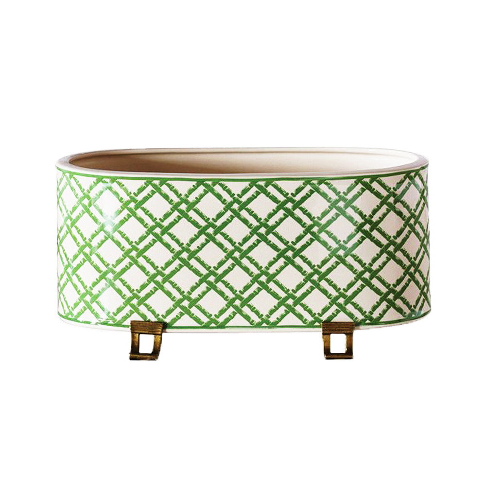 WILLIAMSBURG Bamboo Trellis Oval Planter by Port 68