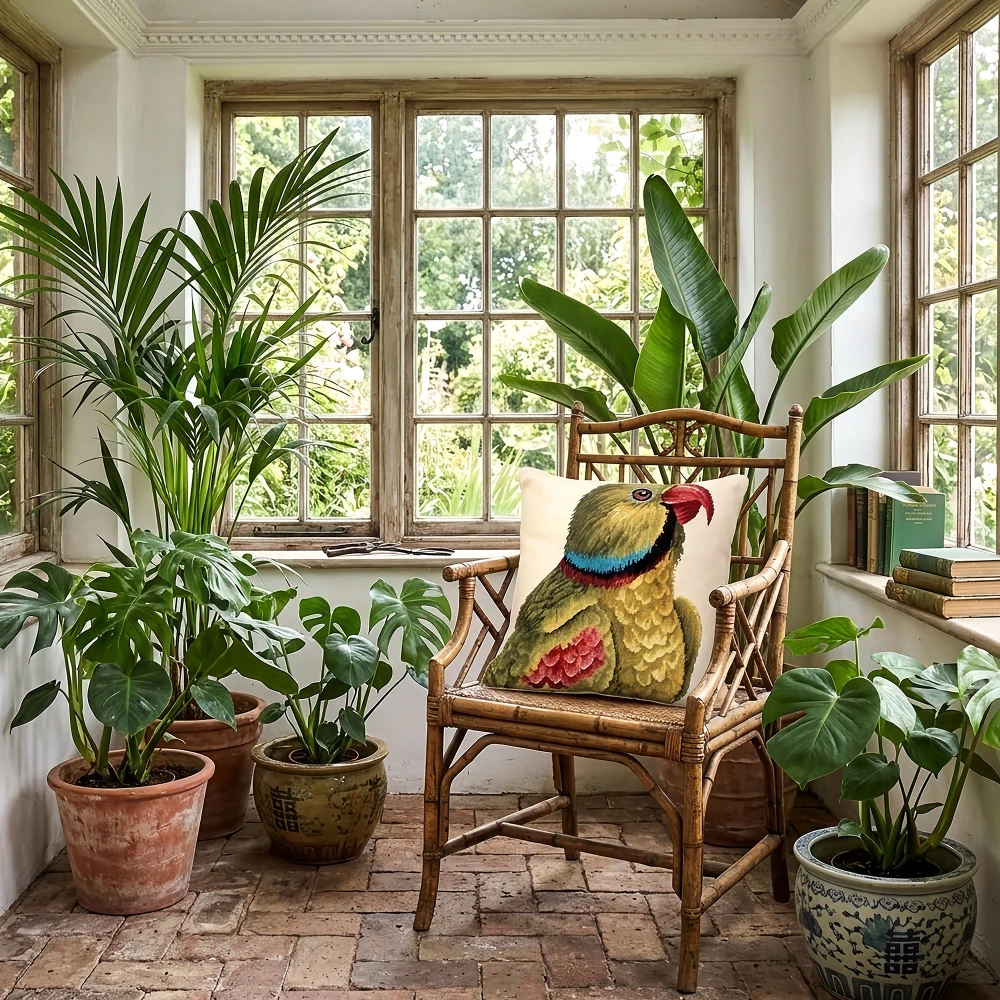 WILLIAMSBURG Parrot Needlepoint Wool Throw Pillow | The Shops at Colonial Williamsburg