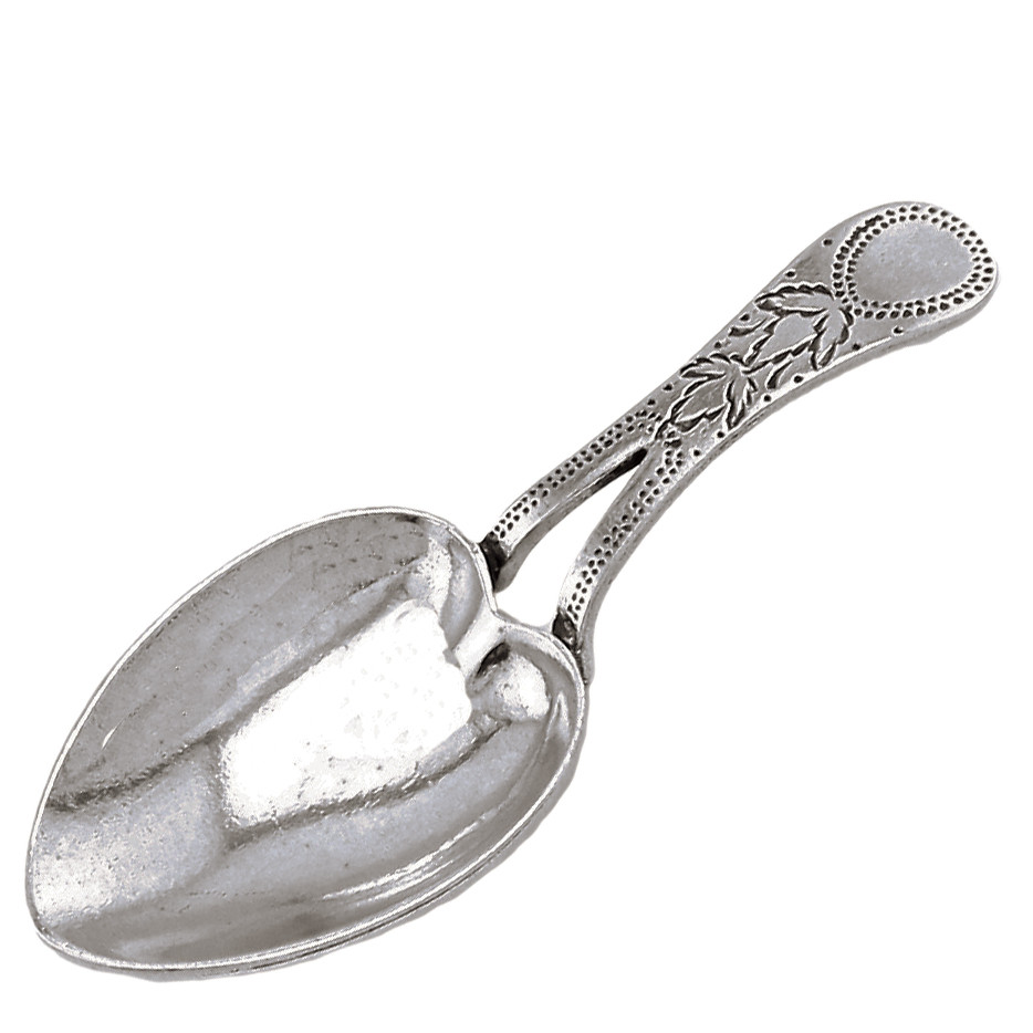 Heart Bowl Pewter Reproduction Tea Caddy Spoon