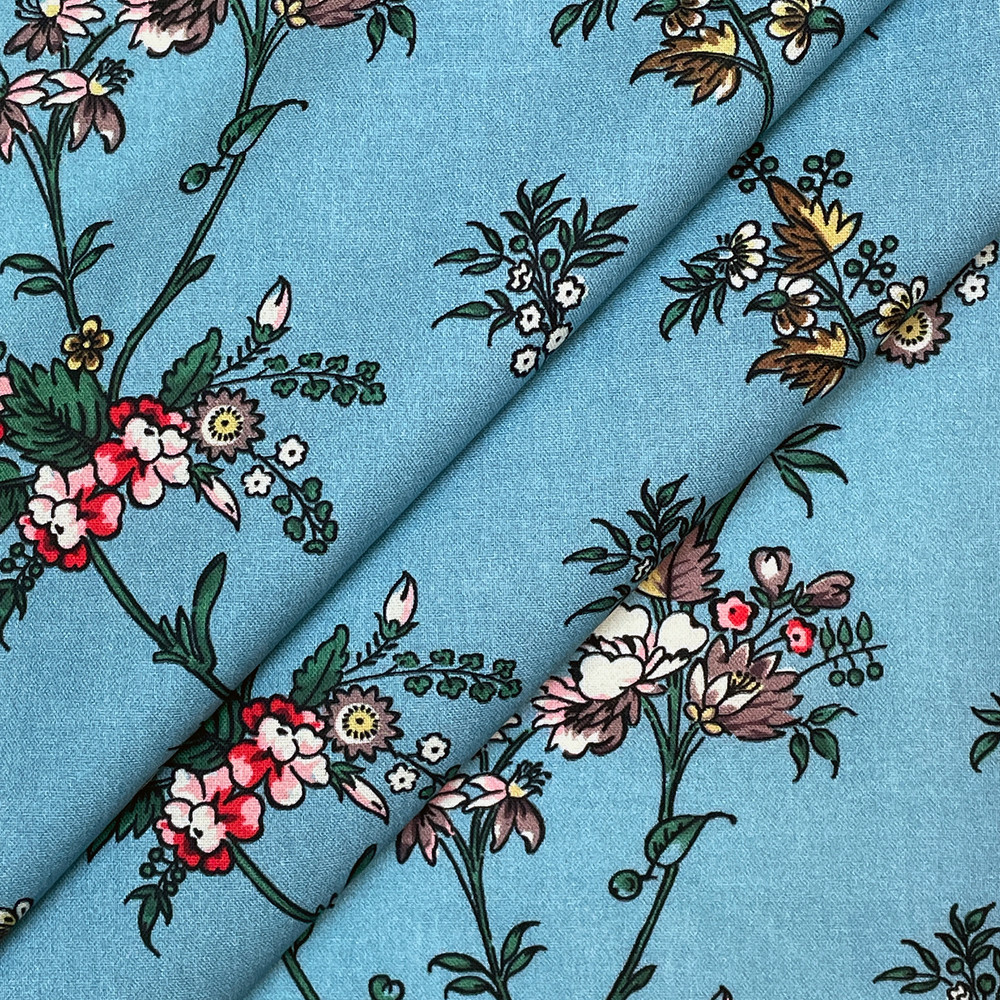 order　FABRIC ⑤ Palace Blue Flowers Reproduction Fabric