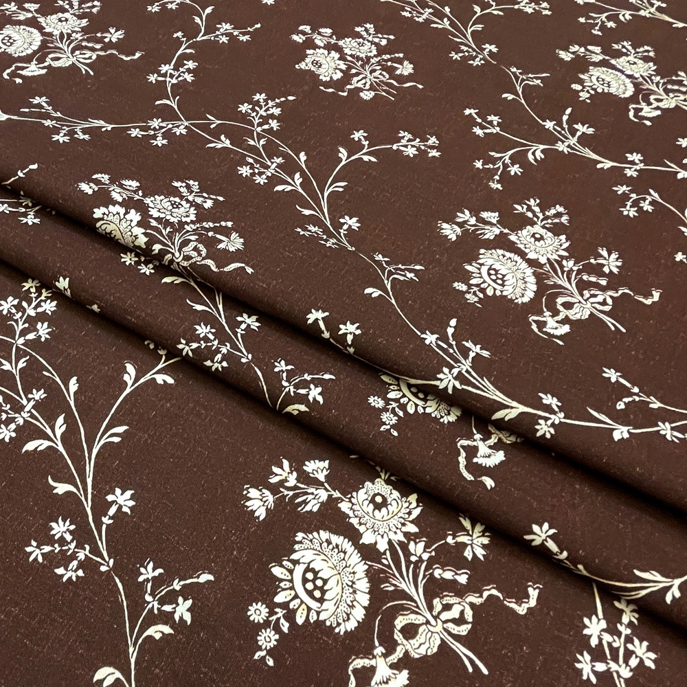 Brandied Raisin Chintz Fabric