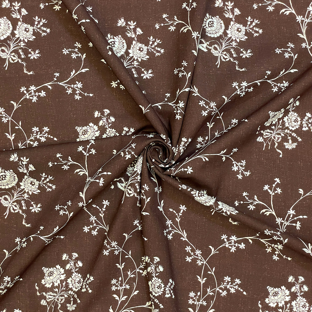 Brandied Raisin Chintz Fabric