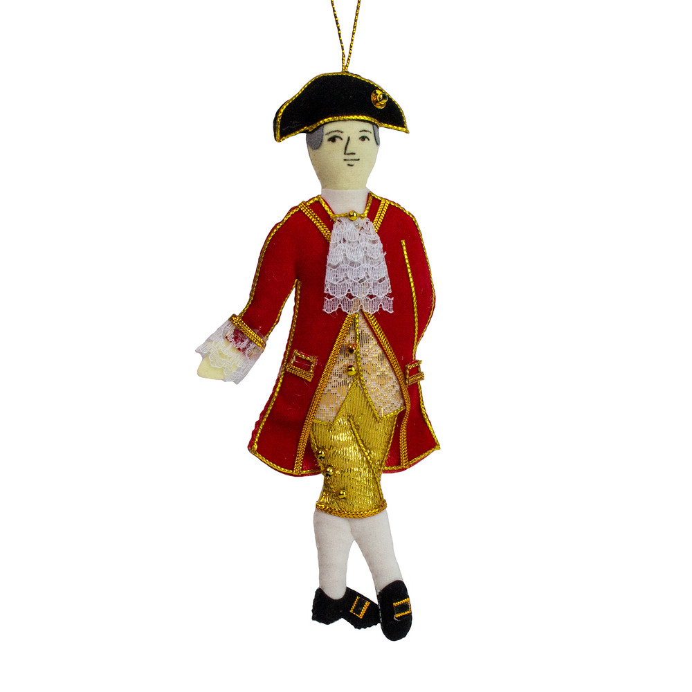 Dancing Man Red and Gold Fabric Ornament