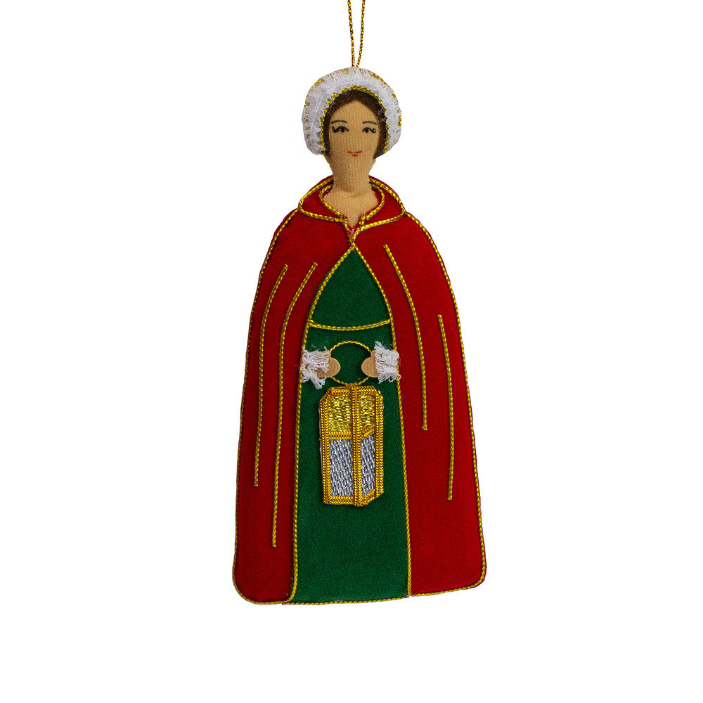 Woman with Lantern Fabric Ornament