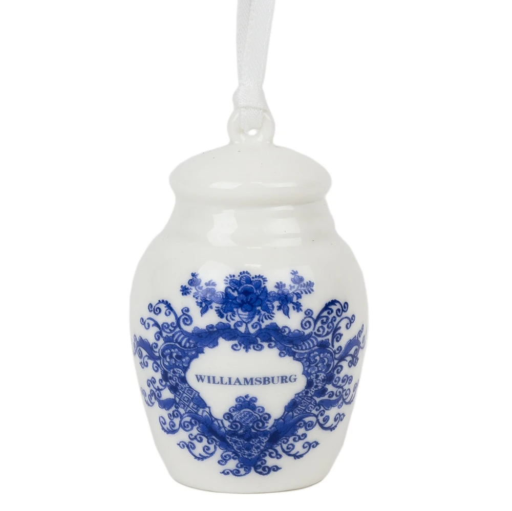 Williamsburg Blue Delft Tobacco Jar Porcelain Ornament | The Shops at Colonial Williamsburg