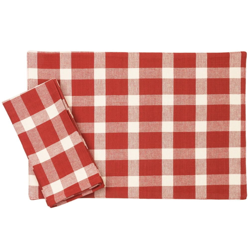 Tavern Check Placemats or Napkins - Red | The Shops at Colonial Williamsburg