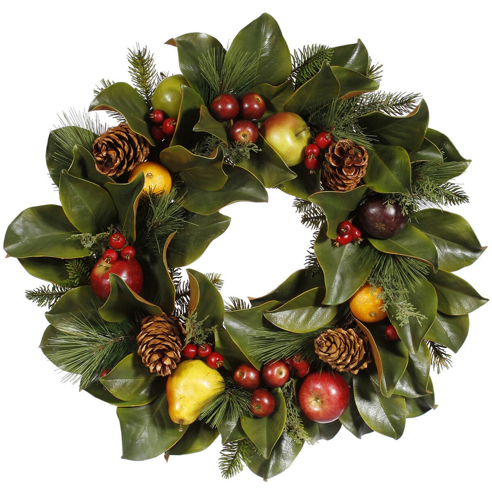 Williamsburg Magnolia Pinecone & Fruit Wreath