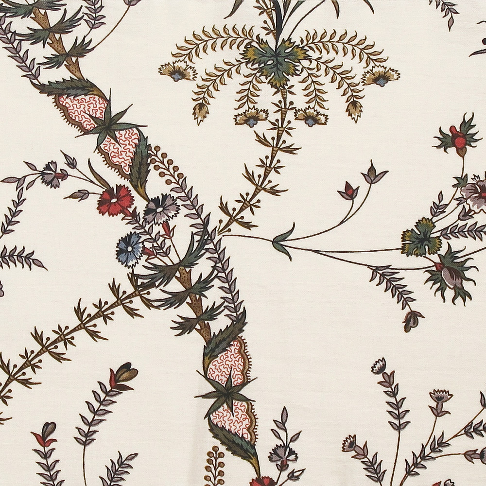 Colonial Williamsburg Reproduction Fabric - Wavy Floral 100% Cotton Fabric - Fabric Detail
