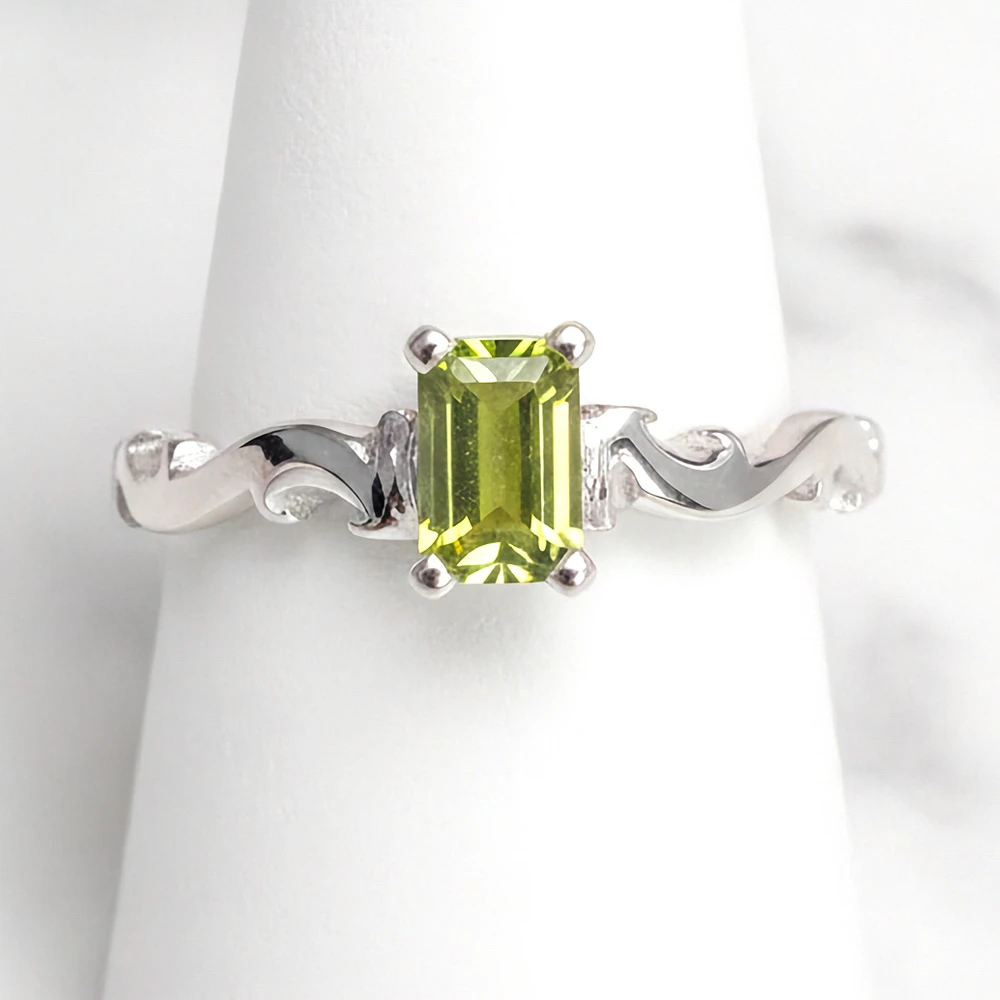 Green Peridot Sterling Silver Scroll Ring | The Shops at Colonial Williamsburg