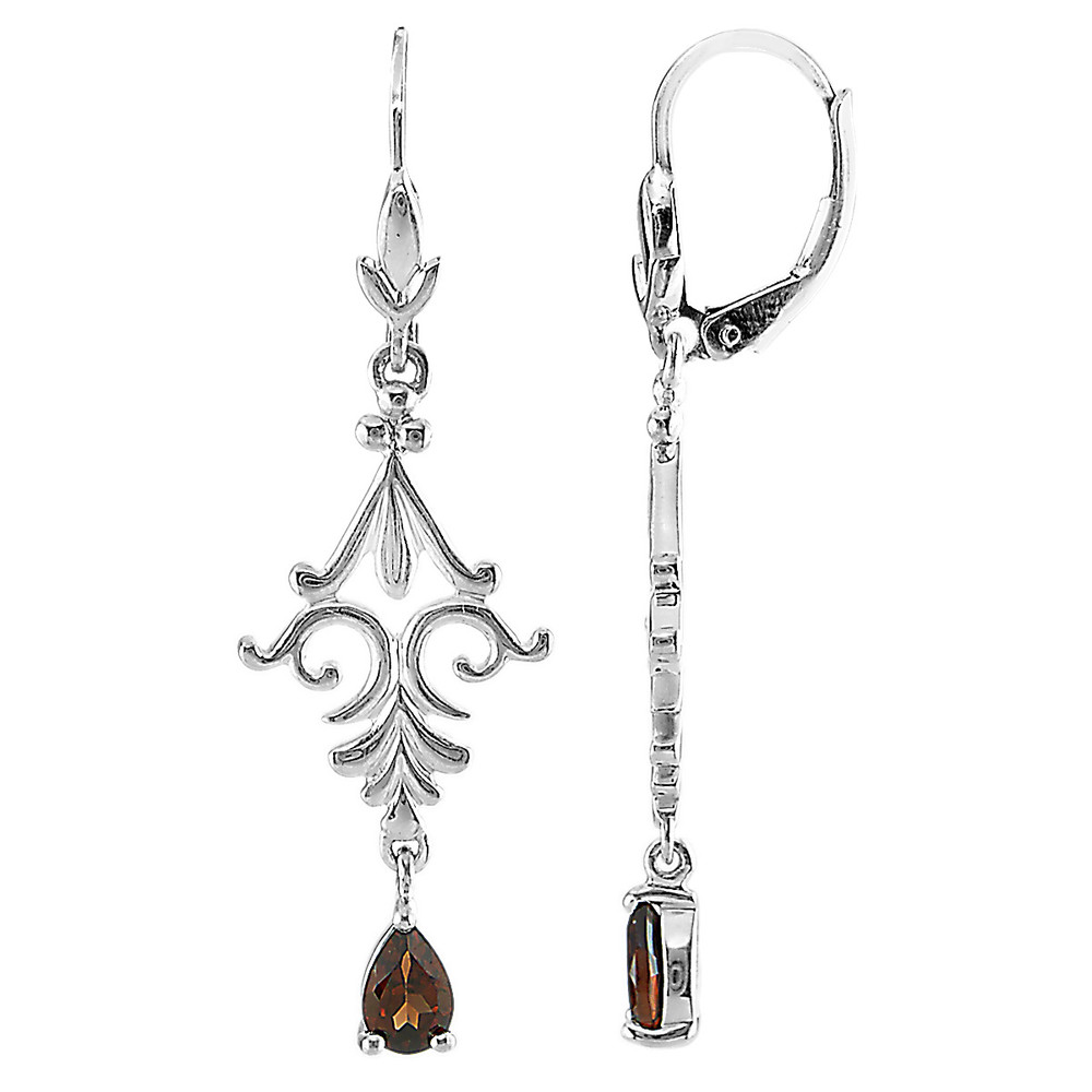 Garnet and Sterling Silver Dangle Leverback Earrings | The Shops at Colonial Williamsburg