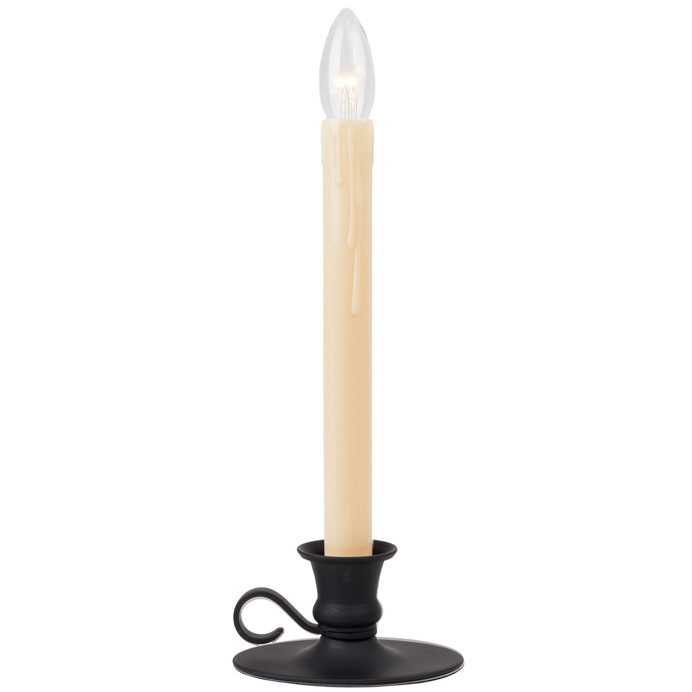 Ivory and Black Chamber Stick Lighted Window Candle | The Shops at Colonial Williamsburg