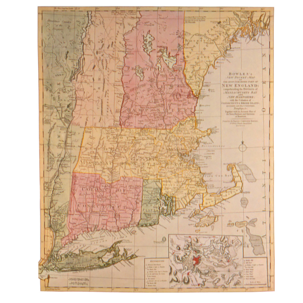 Map of New England - reproduction print | The Shops at Colonial Williamsburg