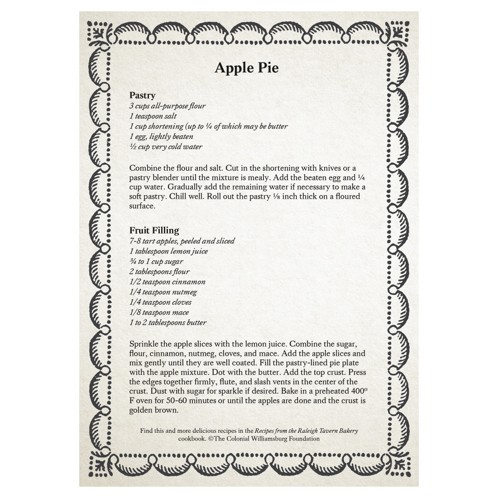Recipes from the Raleigh Tavern Bake Shop - sample recipe | The Shops at Colonial Williamsburg 