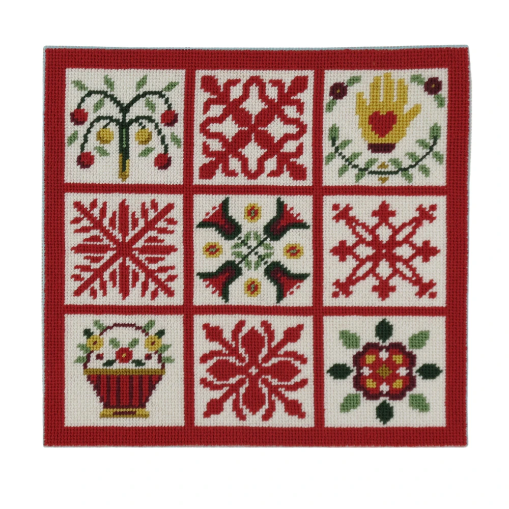 Red Quilt Squares Needlepoint Kit | The Shops at Colonial Williamsburg