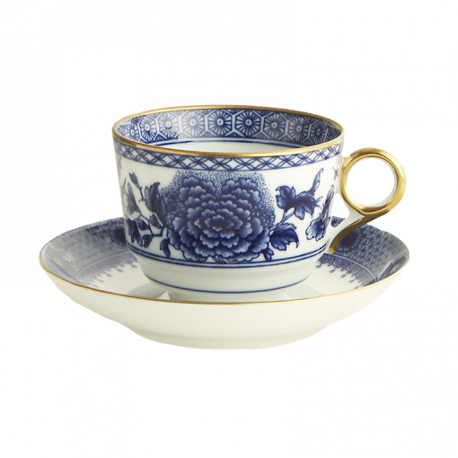 Collingwood エナメル装飾双蝶文 パウダーブルー カップ＆ソーサー Imperial Blue Cup and Saucer