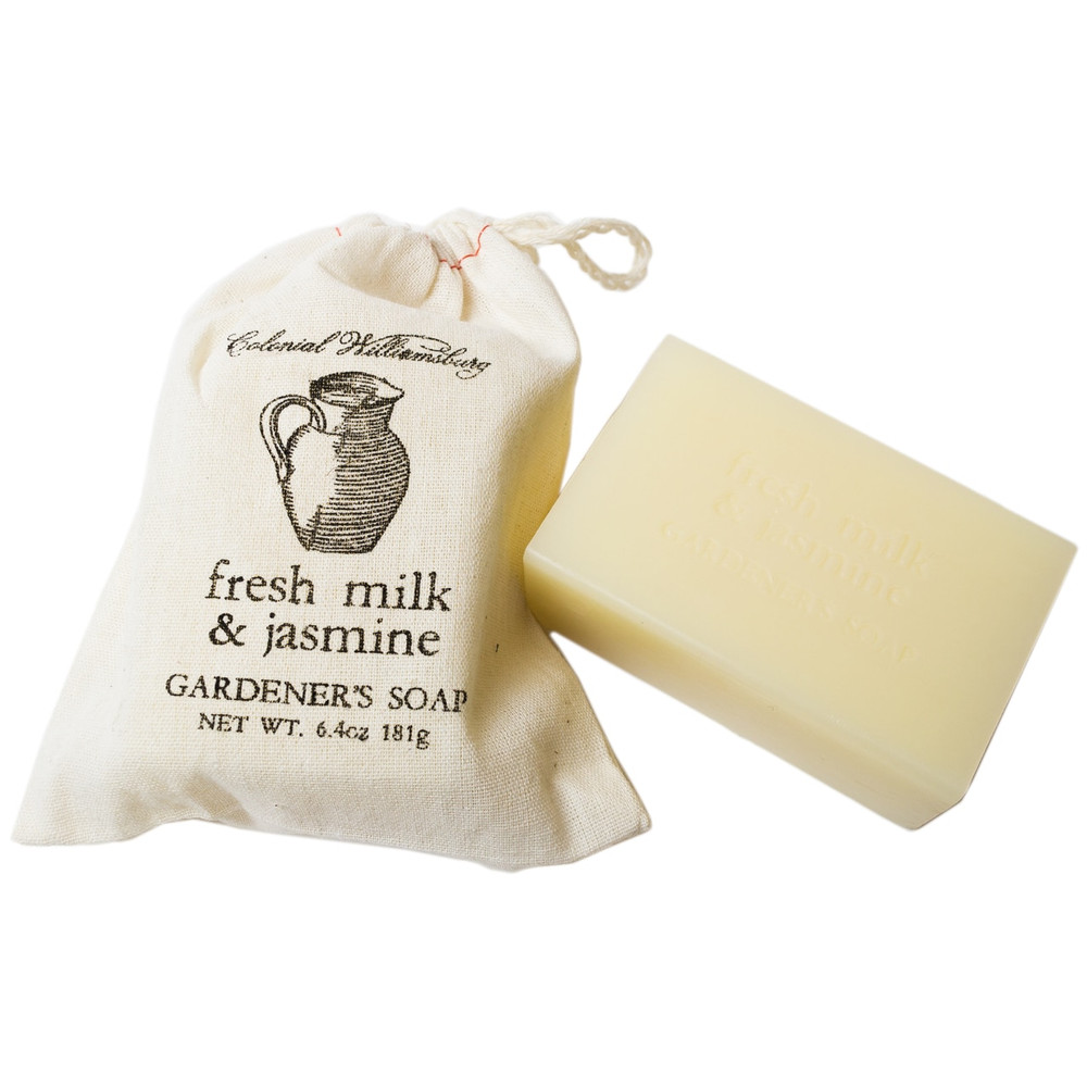 Fresh Milk and Jasmine Garden Sack Soap | The Shops at Colonial Williamsburg