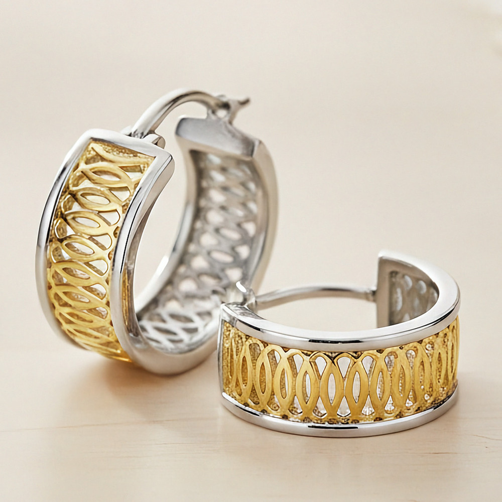 Albemarle Sterling Silver and Gold-Plated Hoop Earrings | The Shops at Colonial Williamsburg