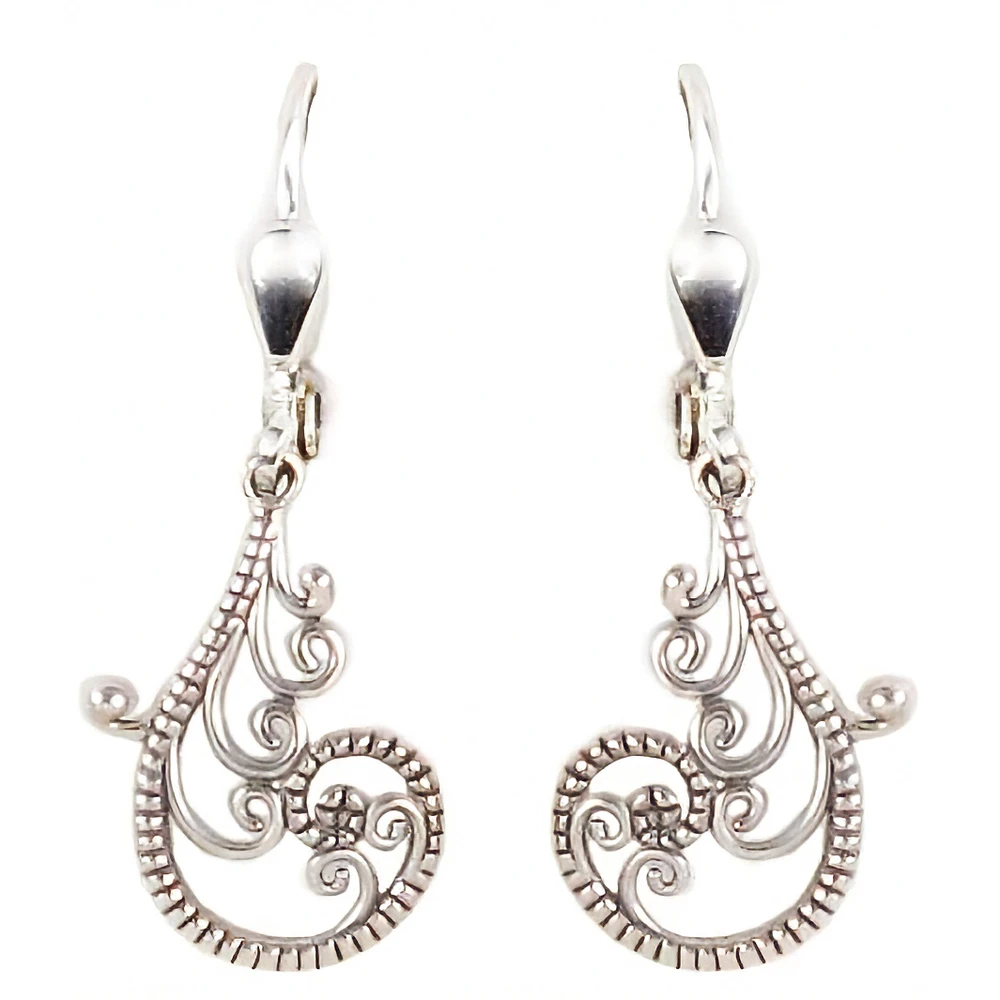 Sterling Silver Scroll Dangle Leverback Earrings | The Shops at Colonial Williamsburg
