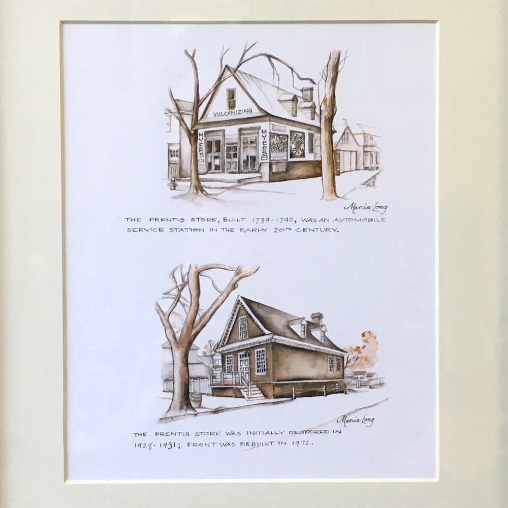 "The Prentis Store Then and Now" Black Framed Print | The Shops at Colonial Williamsburg