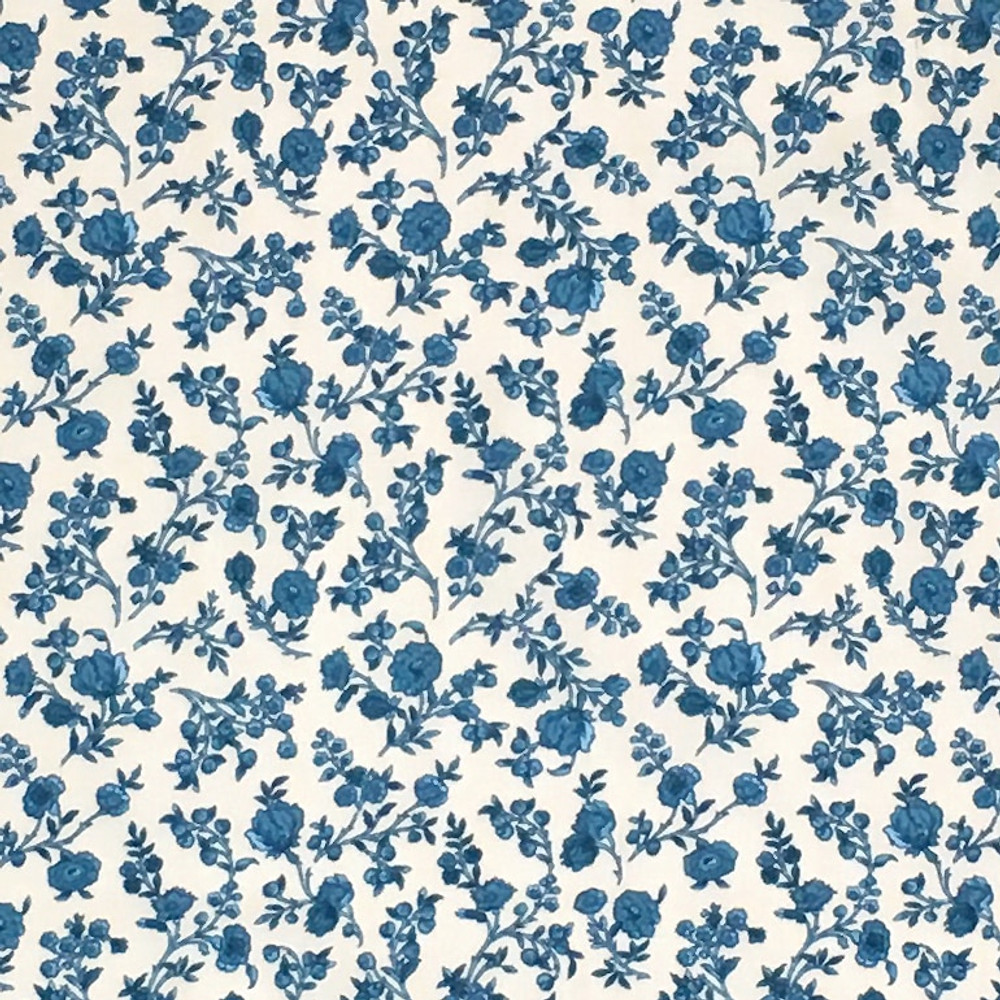 Hamilton Floral Blue Reproduction Fabric | The Shops at Colonial Williamsburg