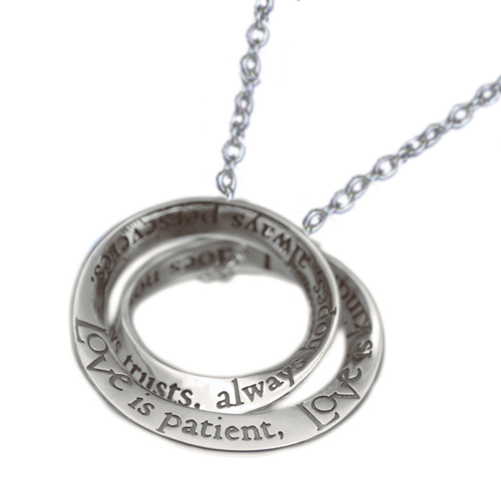 "Love is Patient" Silver Poesy Pendant Necklace | The Shops at Colonial Williamsburg