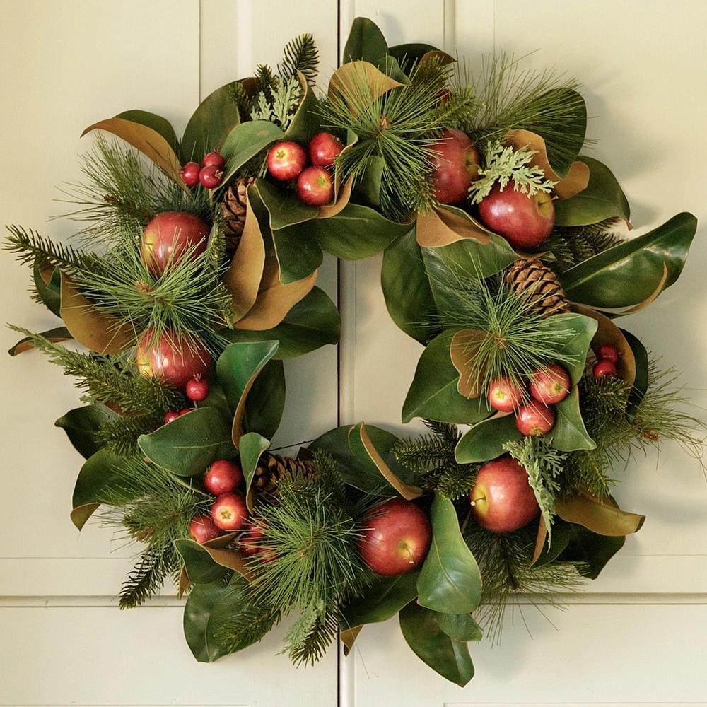 Magnolia, Pinecone, & Apple Wreath | The Shops at Colonial Williamsburg
