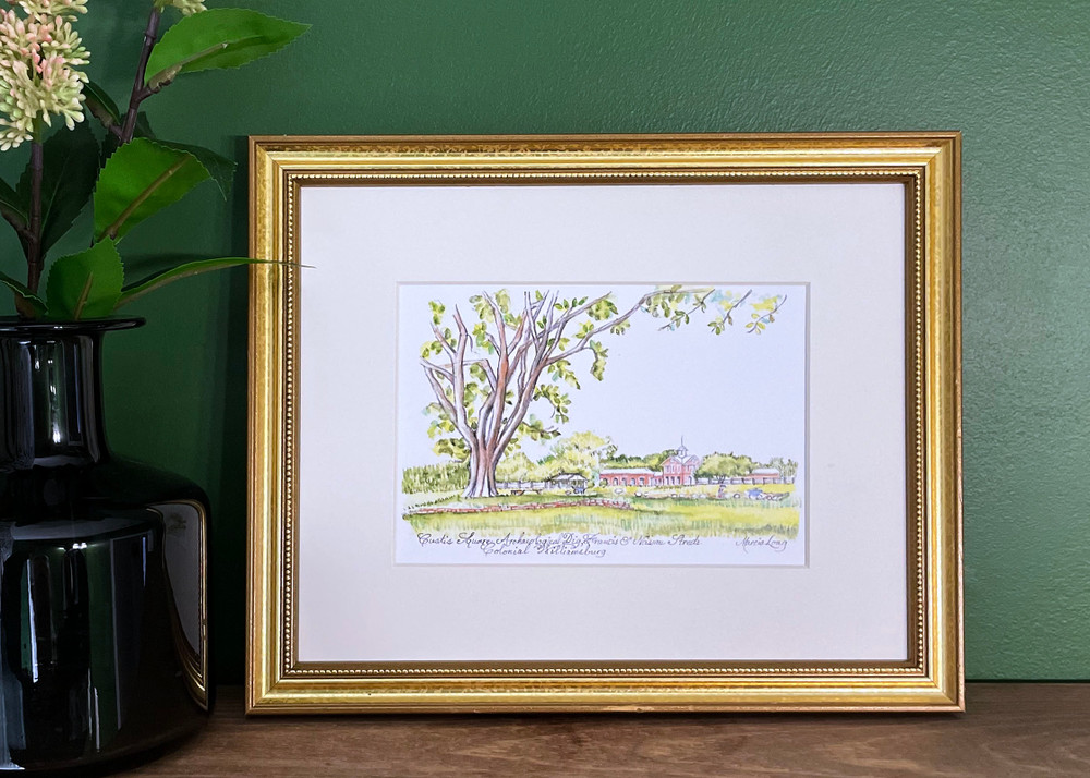 Custis Square Archaeological Dig by Marcia Long Framed Giclée Art Print | The Shops at Colonial Williamsburg