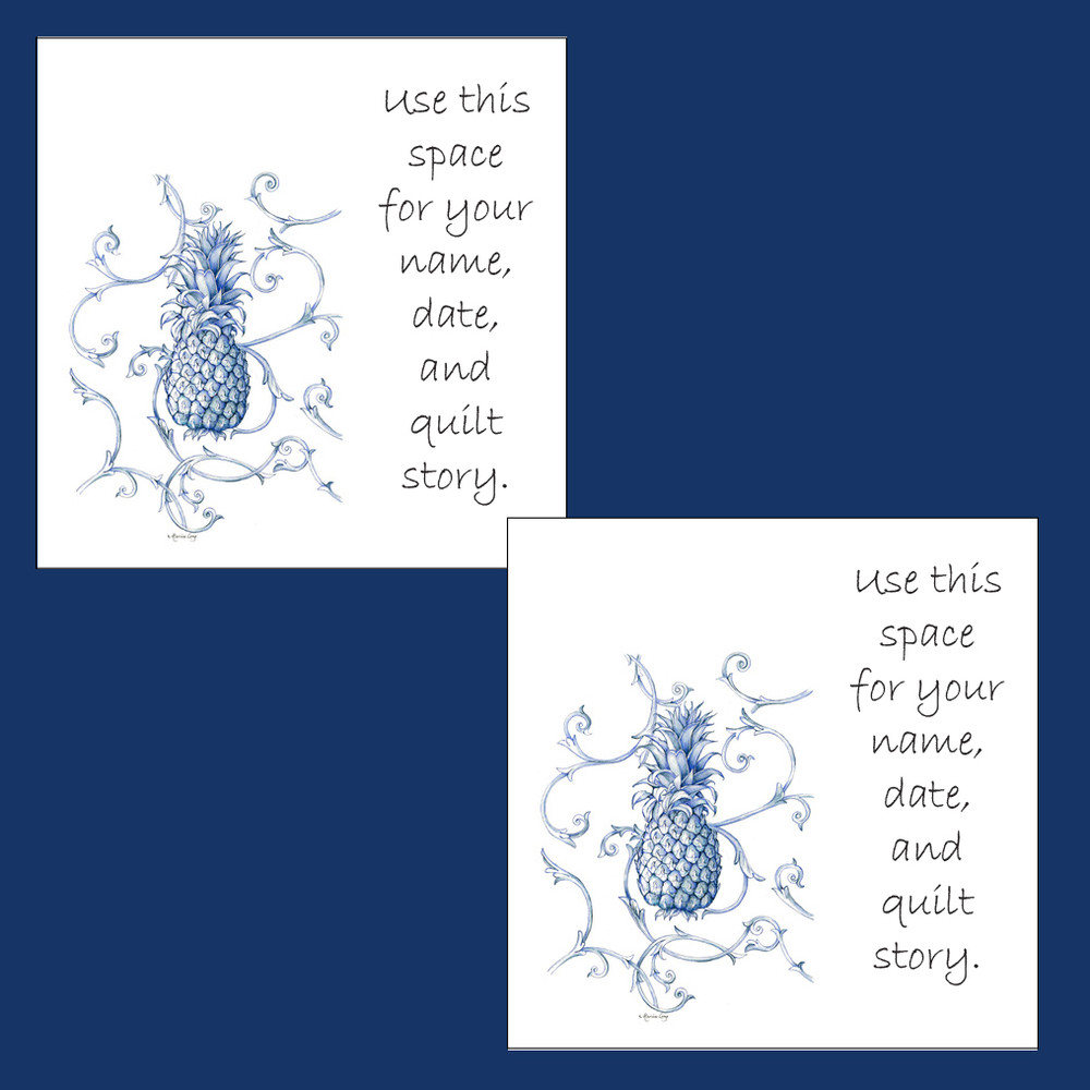 "Blue Pineapple" Quilt Labels by Marcia Long | The Shops at Colonial Williamsburg