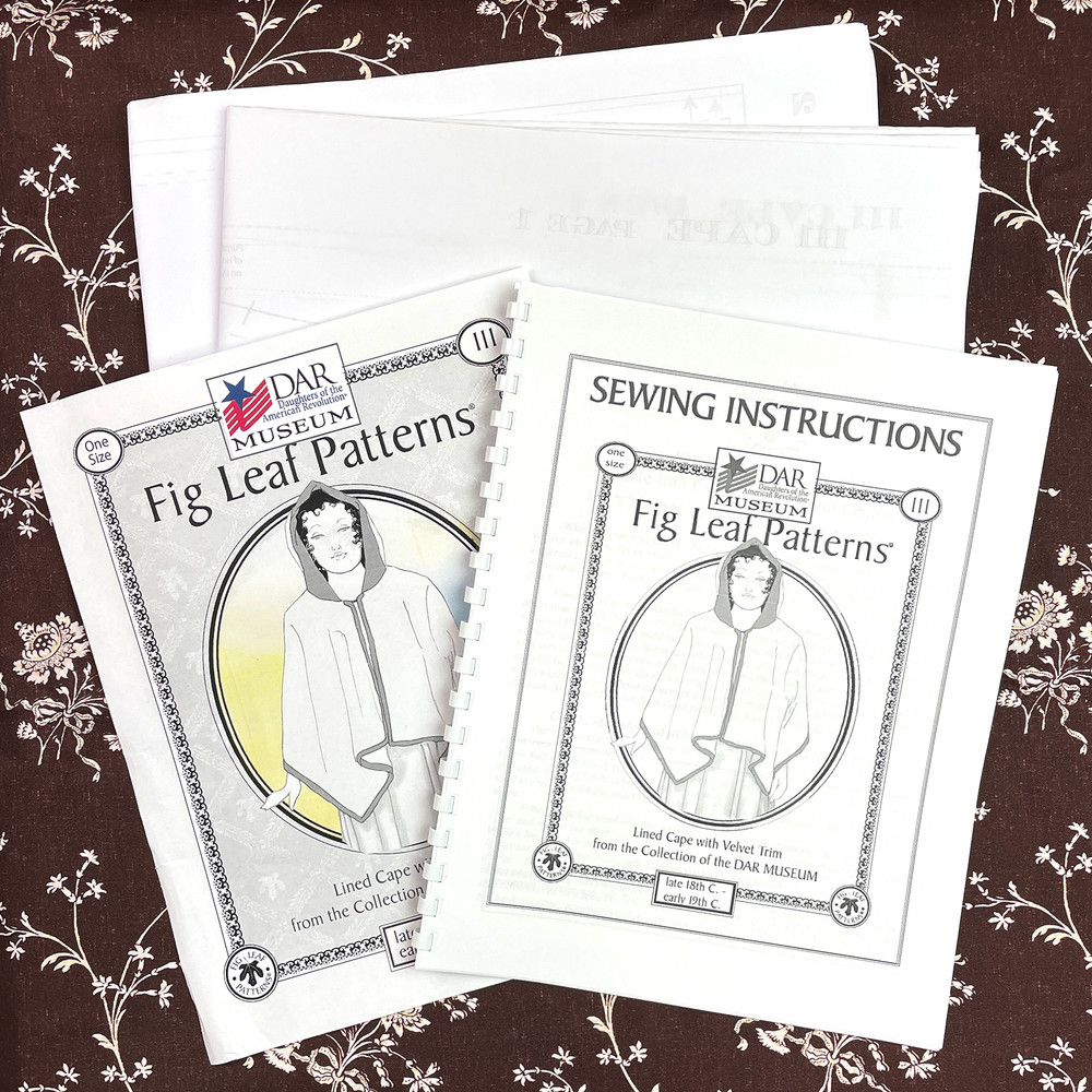 Lined Cape with Velvet Trim 18th Century Sewing Pattern | The Shops at Colonial Williamsburg