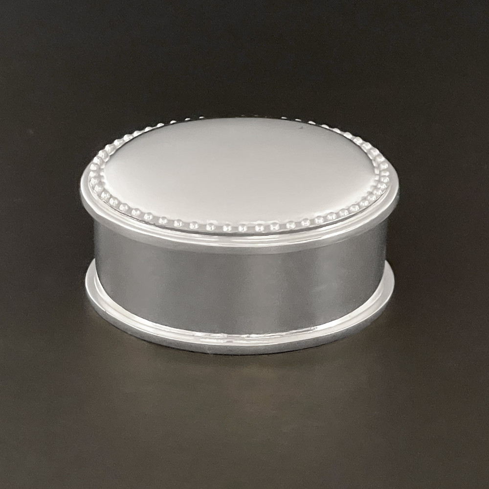 Small Oval Silver Plate Beaded Box | The Shops at Colonial Williamsburg