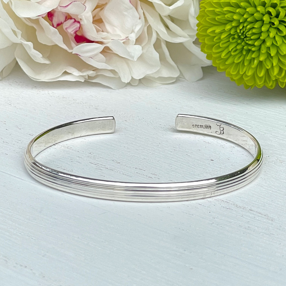 Reeded Sterling Silver C-Band Bracelet - Adult | The Shops at Colonial Williamsburg