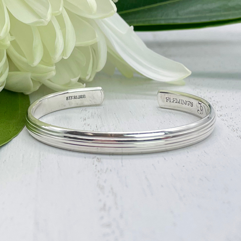 Reeded Sterling Silver C-Band Bracelet - Newborn "Doll" | The Shops at Colonial Williamsburg