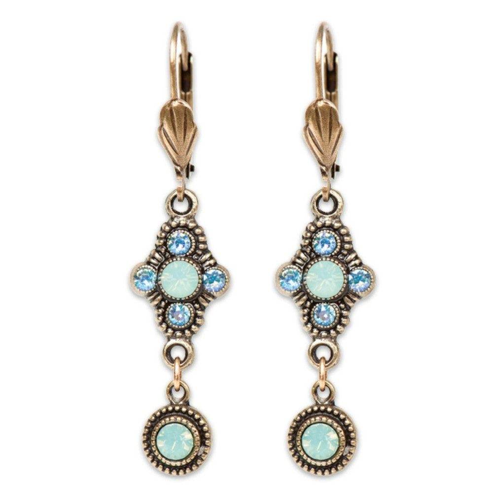 Pacific Crystal Leverback Earrings by Anne Koplik
