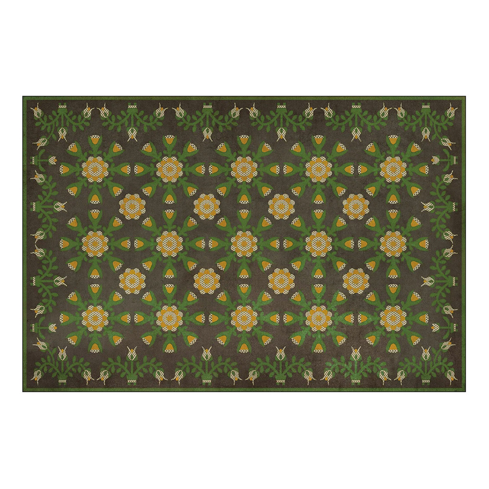 WILLIAMSBURG Needlework "Polly's Penny Squares" Vintage Vinyl Floorcloth | The Shops at Colonial Williamsburg