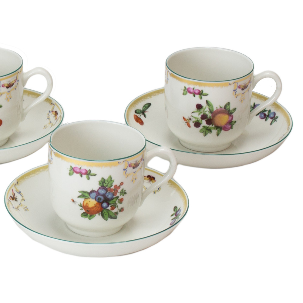 Duke of Gloucester Porcelain Tea Cups & Saucers Set