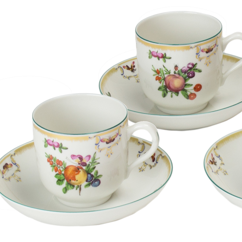 Duke of Gloucester Porcelain Tea Cups & Saucers Set