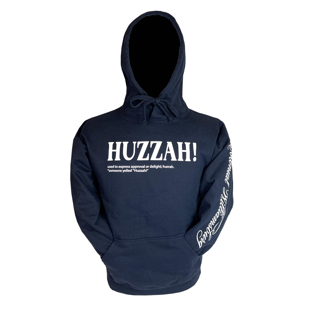 Colonial Williamsburg Navy Blue "Huzzah!" Definition Adult Hoodie Sweatshirt | The Shops at Colonial Williamsburg