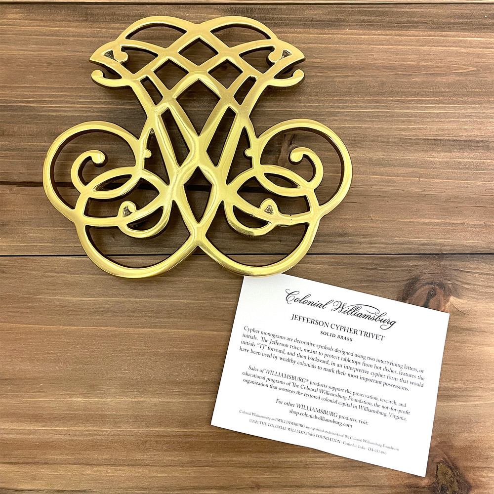 Thomas Jefferson Cypher Brass Trivet