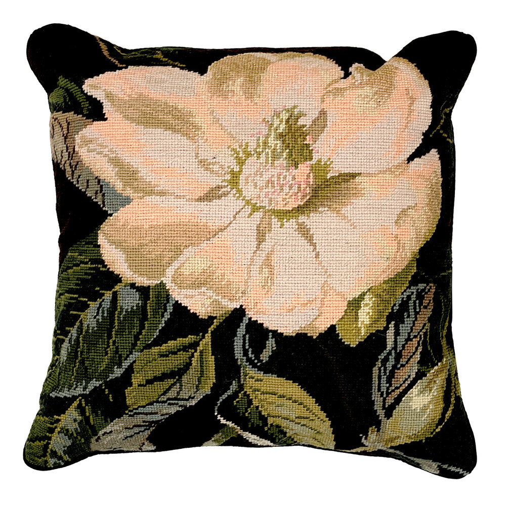 WILLIAMSBURG Magnolia Needlepoint Pillow 18" | The Shops at Colonial Williamsburg
