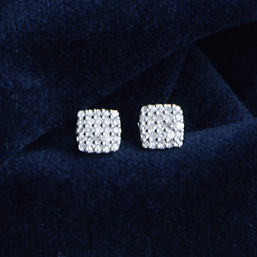 Little Squares Pave Diamond Earrings | The Shops at Colonial Williamsburg