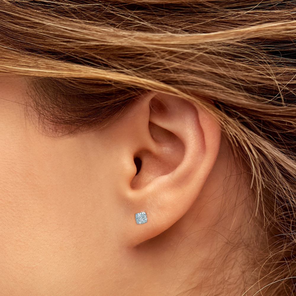 Little Squares Pave Diamond Earrings | The Shops at Colonial Williamsburg